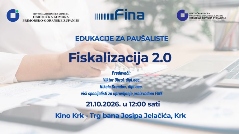 Edukacija FINE / e-Računi u kontekstu FISKALIZACIJE 2.0. / UO otoka Krka
